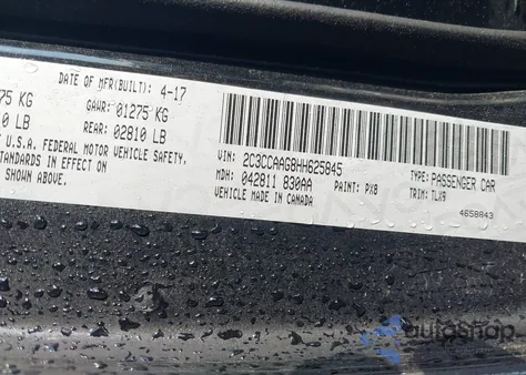 2017 Chrysler 300 Limited z USA, uszkodzony, nr VIN 2C3CCAAG8HH625845